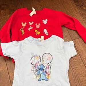 Rabbit Skins Red and Light Blue Kids Tees